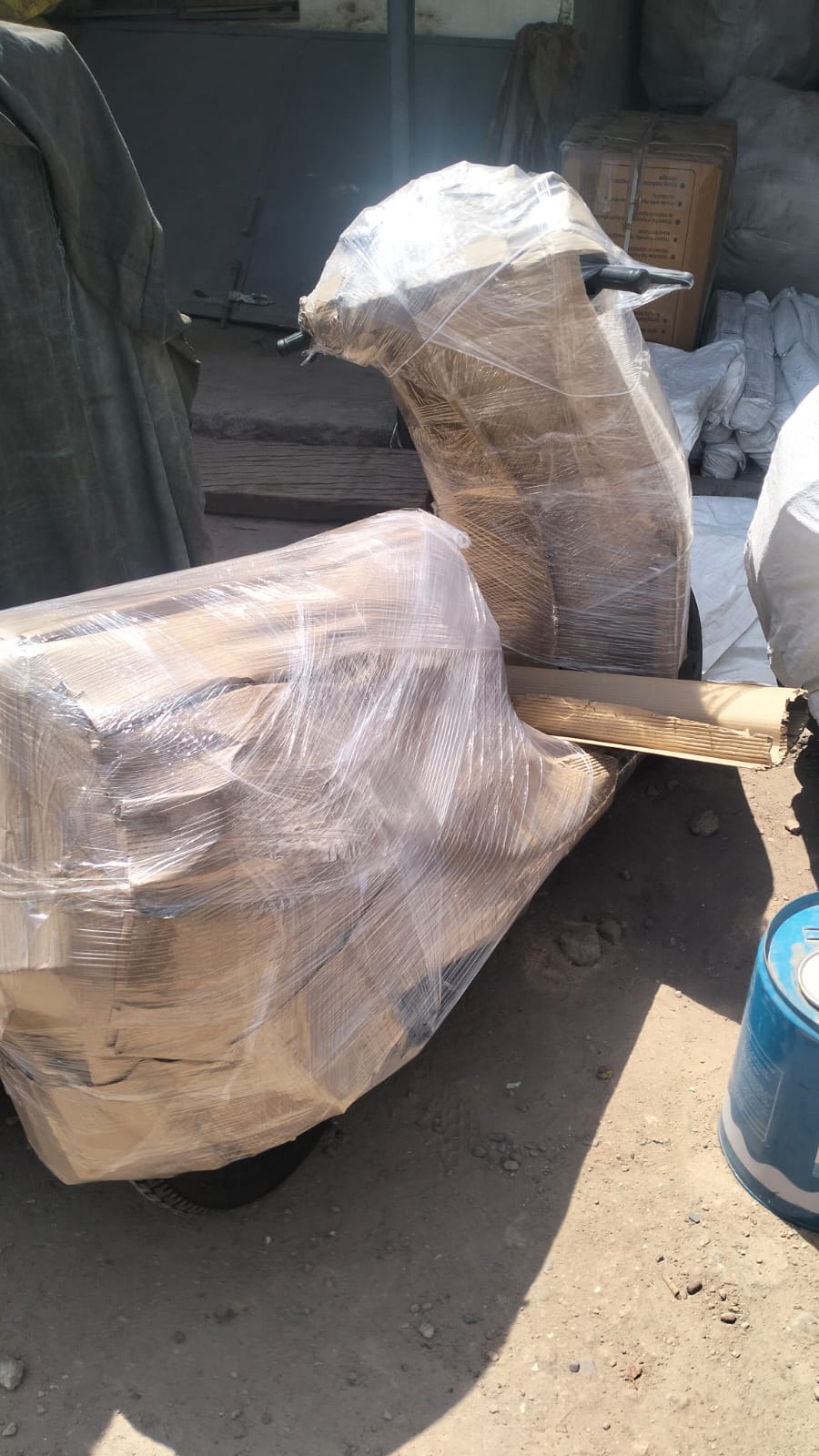 Scooters securely wrapped for vehicle transport
