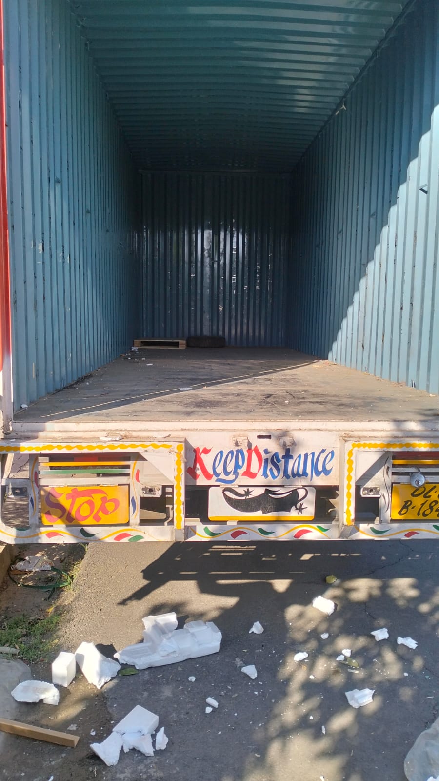 Clean moving truck cargo area ready for loading