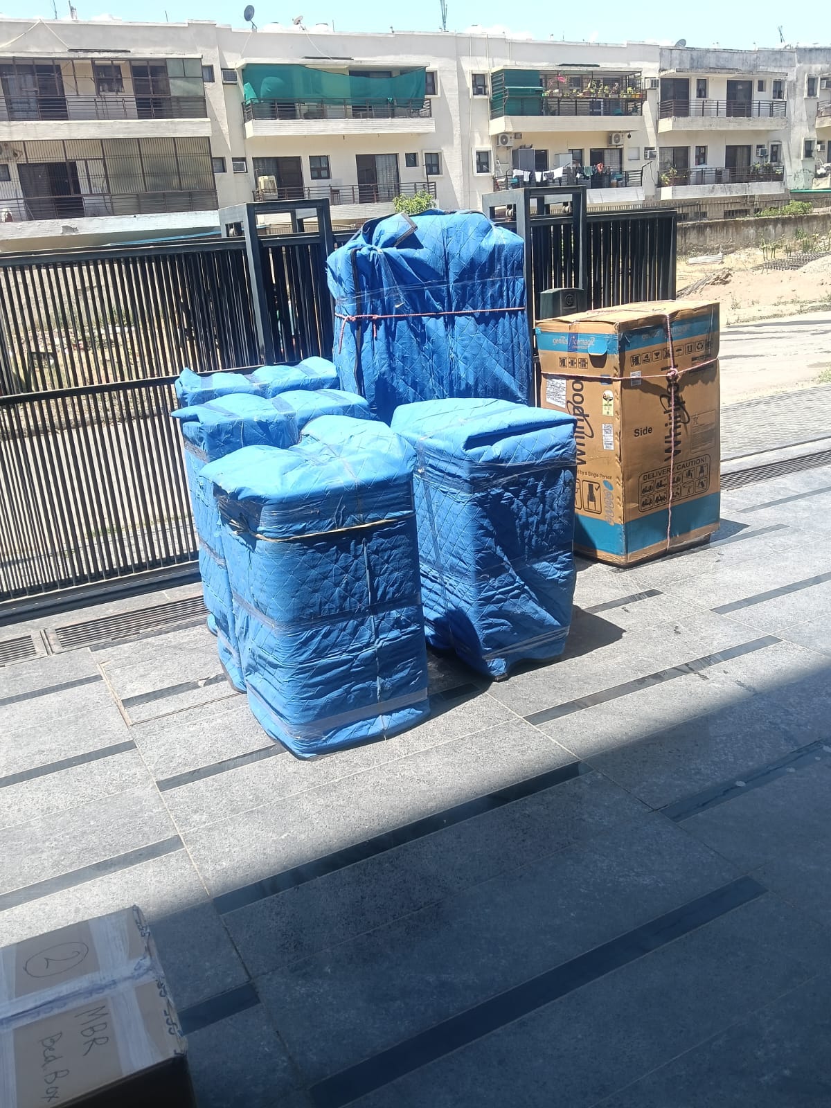 Furniture carefully wrapped and ready for transport